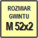 Piktogram - Rozmiar gwintu: M 52x2